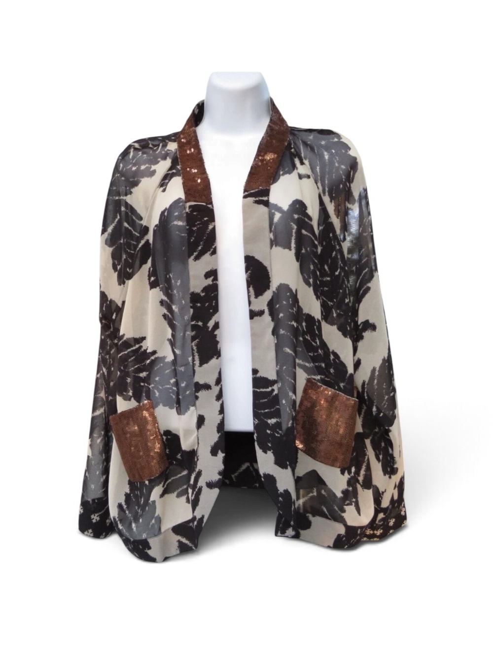 Soft Surroundings Jacket Open Front Cardigan Sequined Sz M